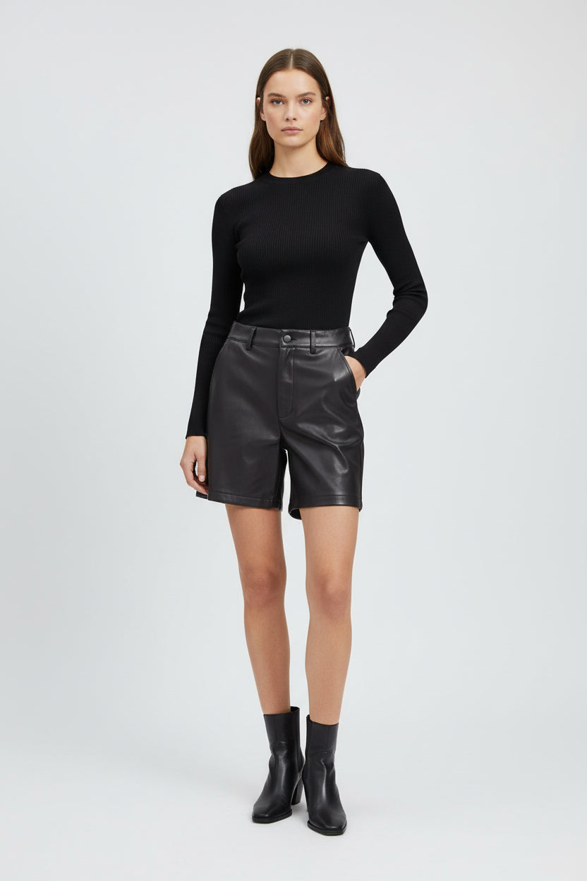 Leather shorts Mocha