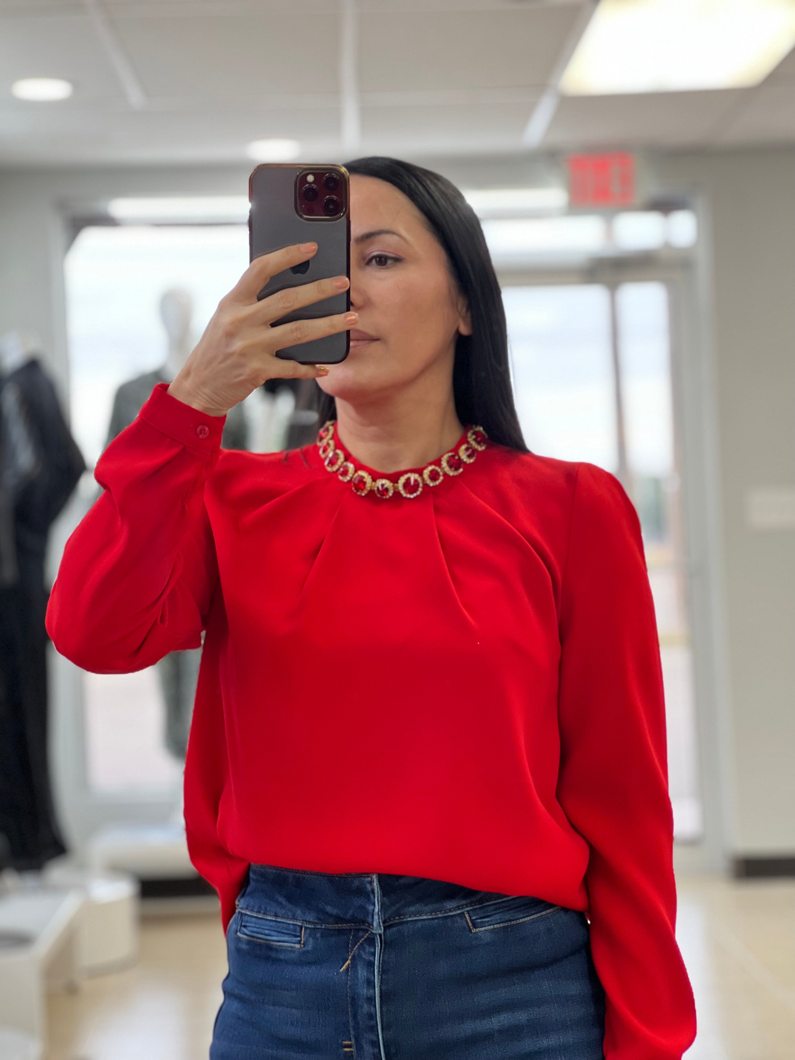 Shirt Red Rhinestone