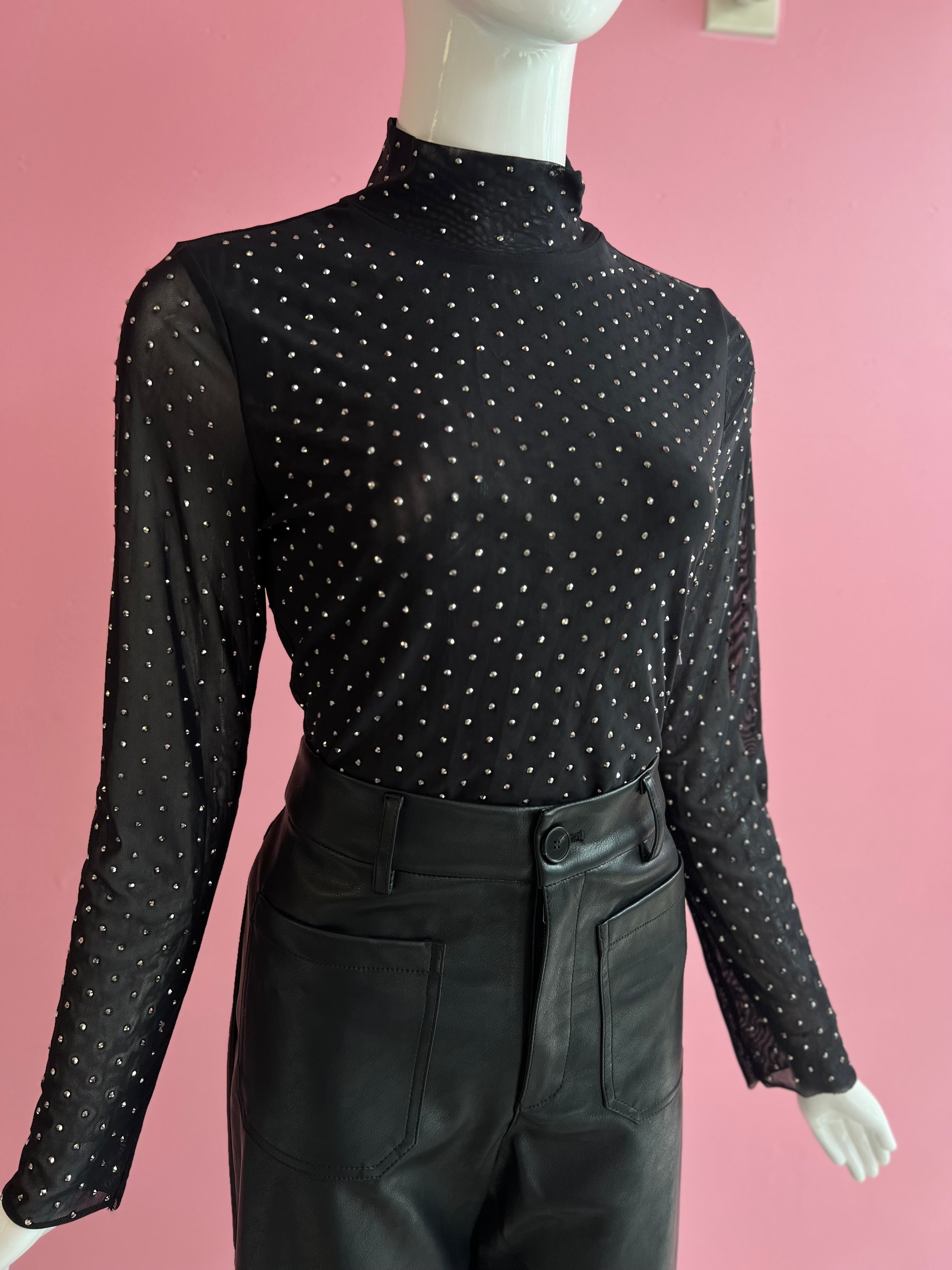 Shirt Rhinestones Black