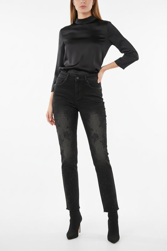 Jeans Rose Black