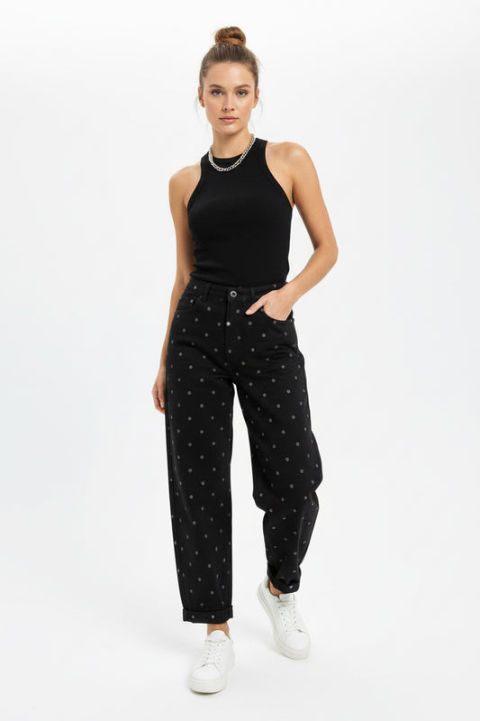 Jeans Dark Polka Dot