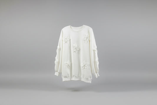 Sweatshirt Flower White