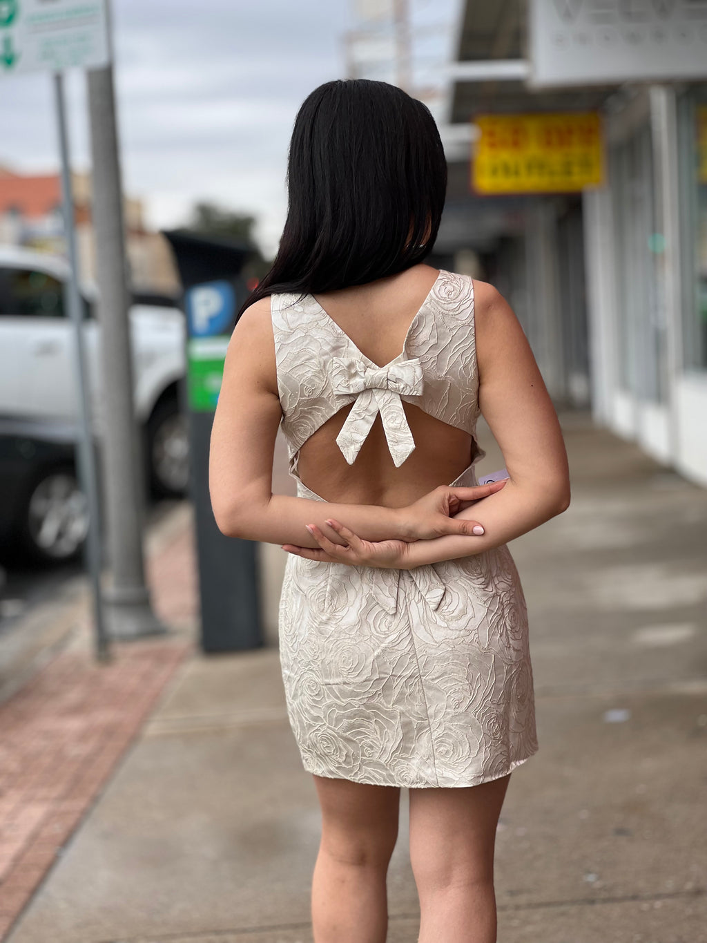 Dress Beige Bow