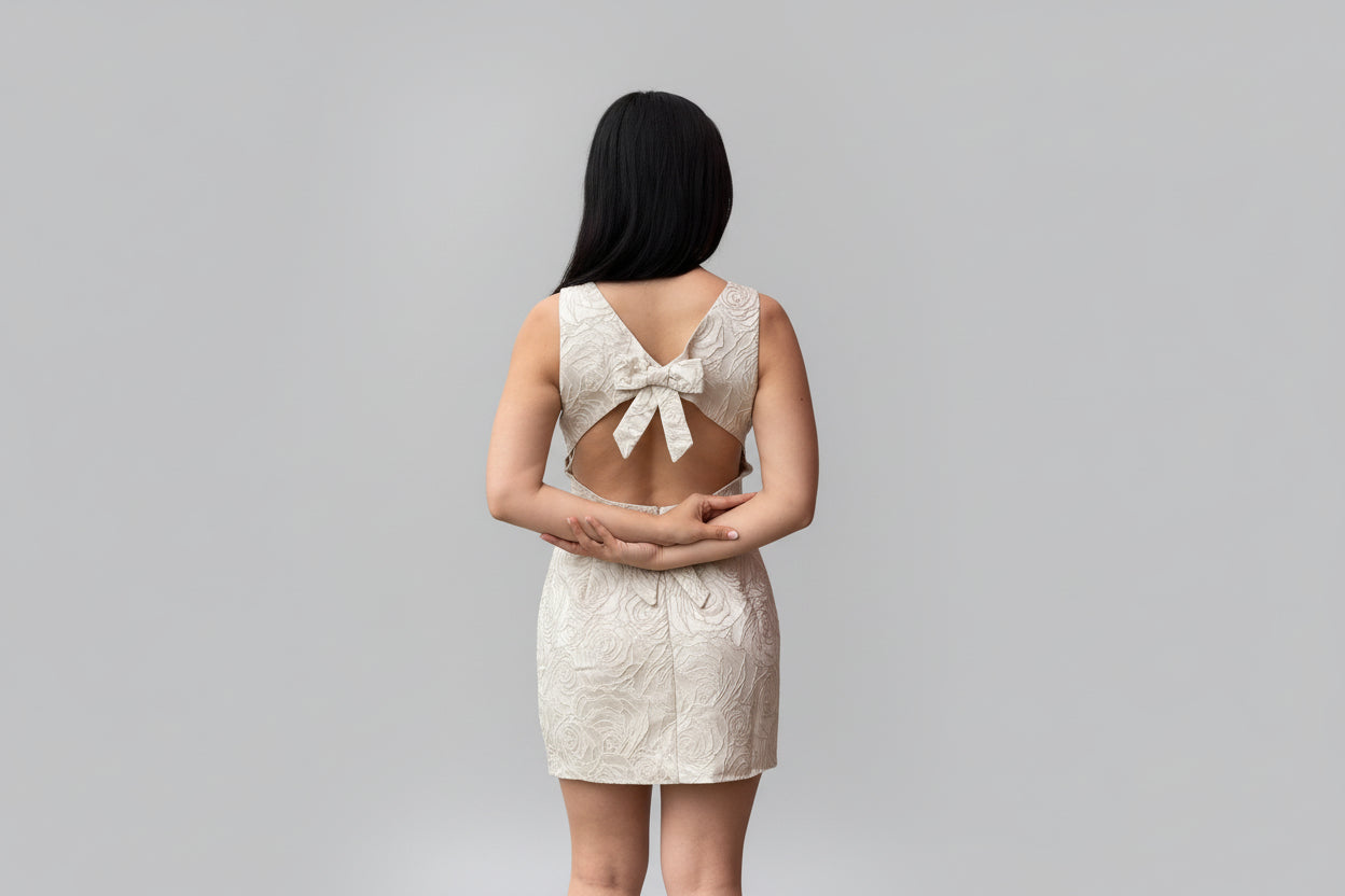 Dress Beige Bow