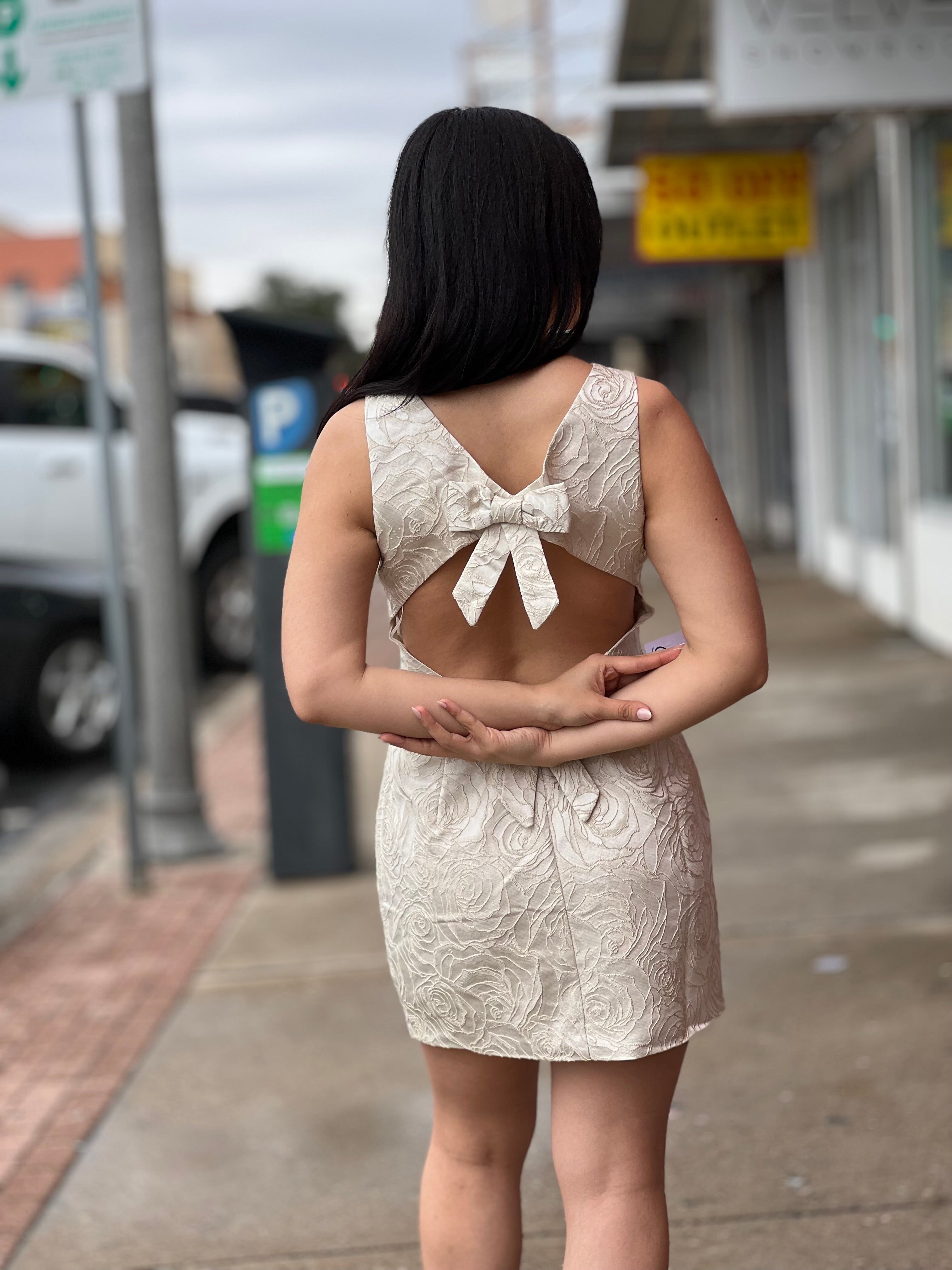 Dress Beige Bow