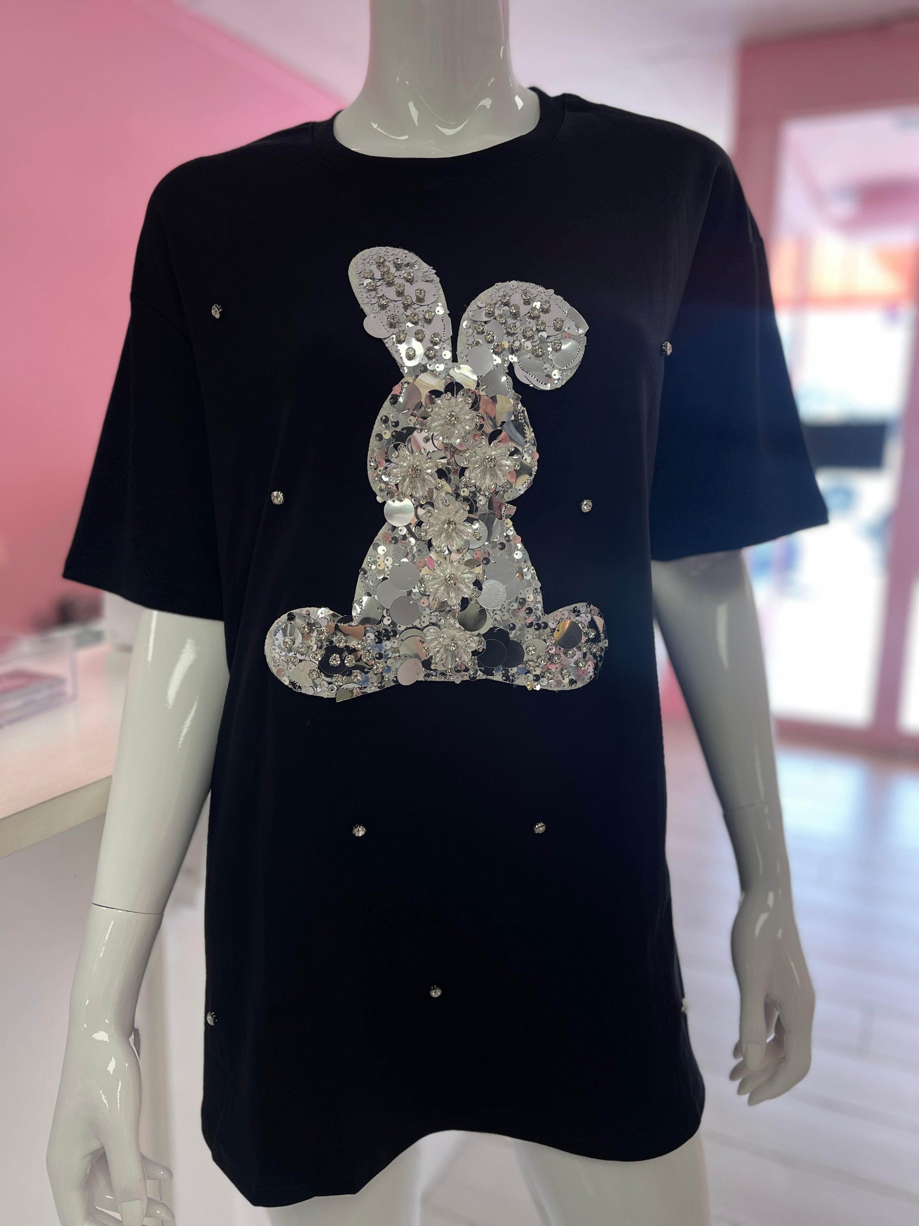 Shirt Black Bunny
