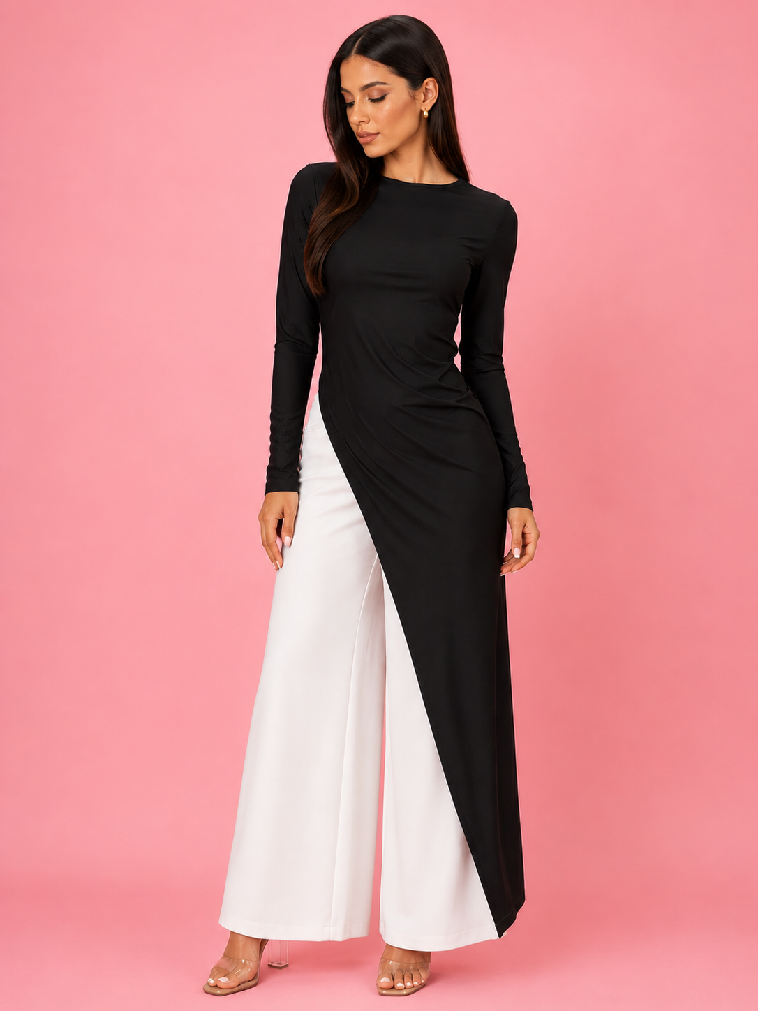 Shirt Black Asymmetrical