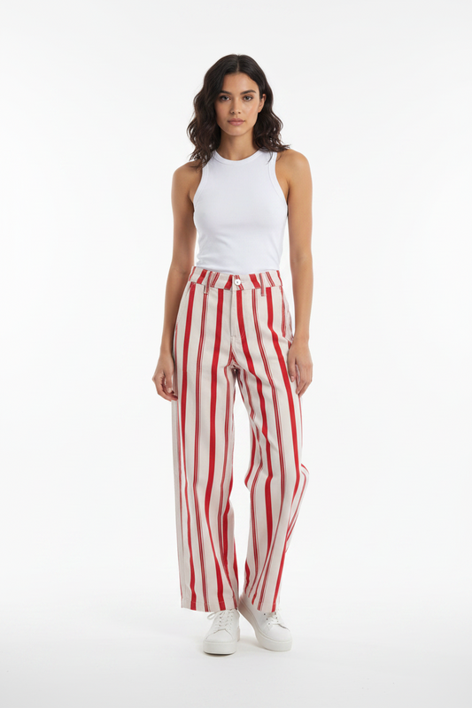 Jeans Red/White