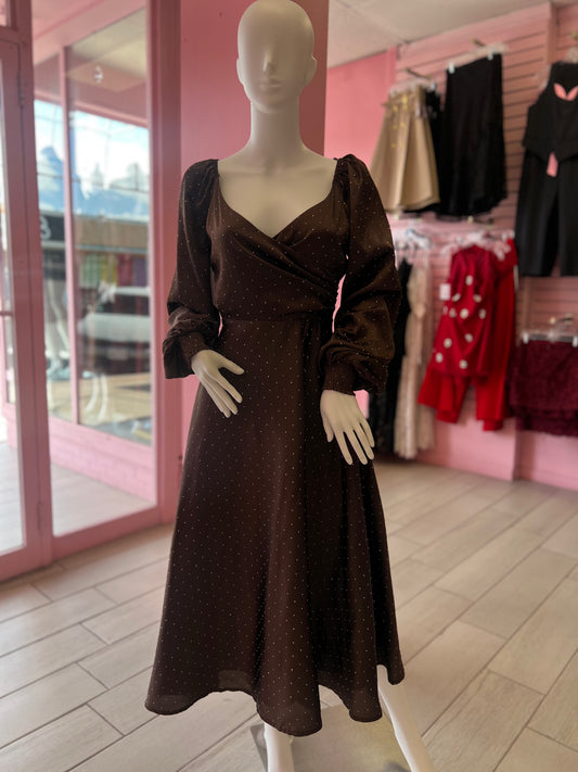 Dress Brown Rhinestones