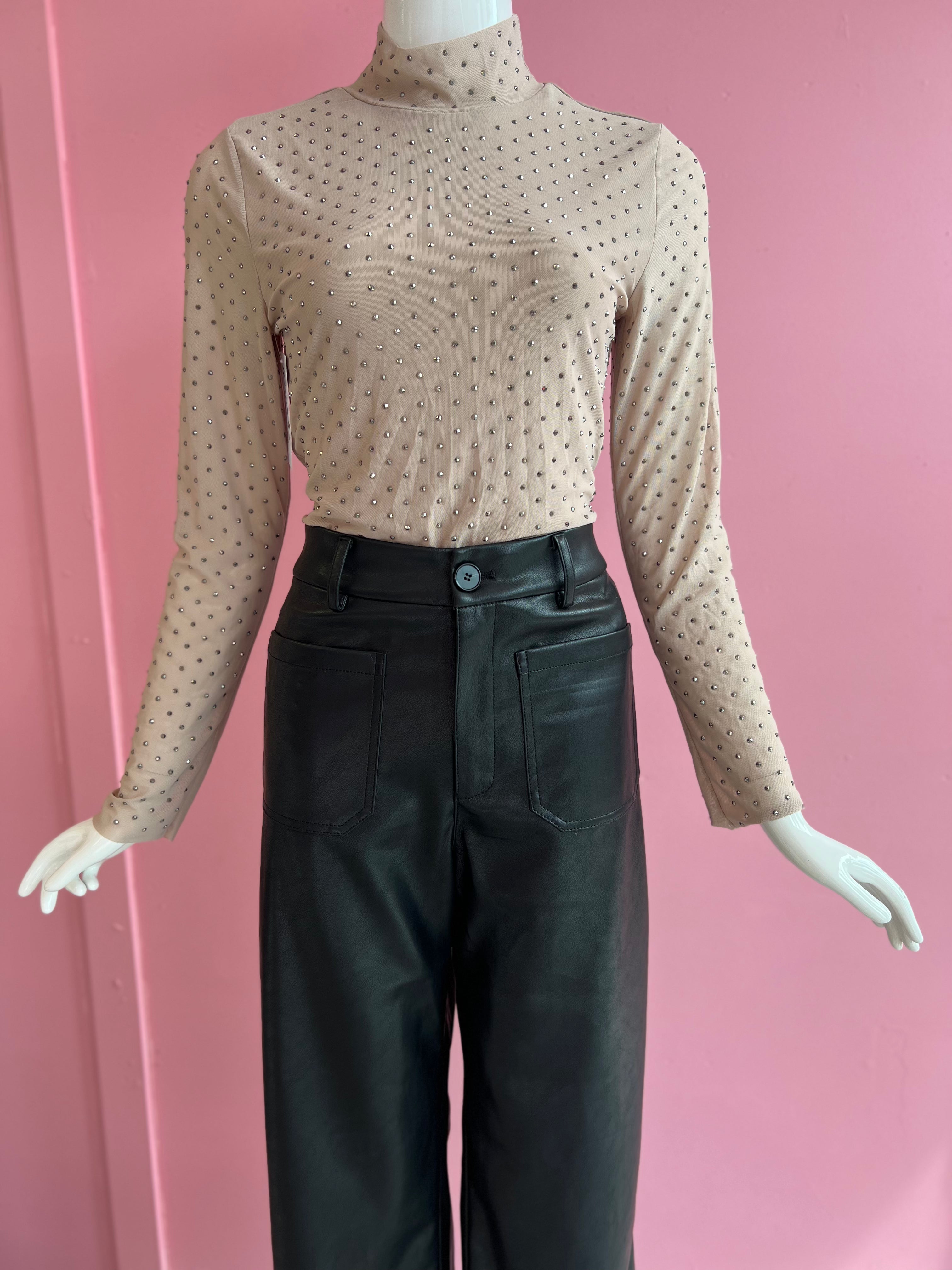 Shirt RhineStones Beige