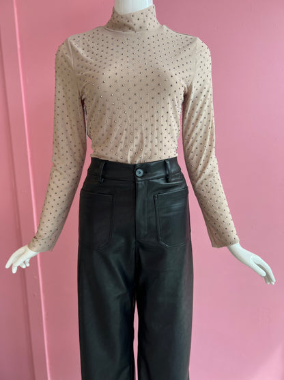 Shirt RhineStones Beige