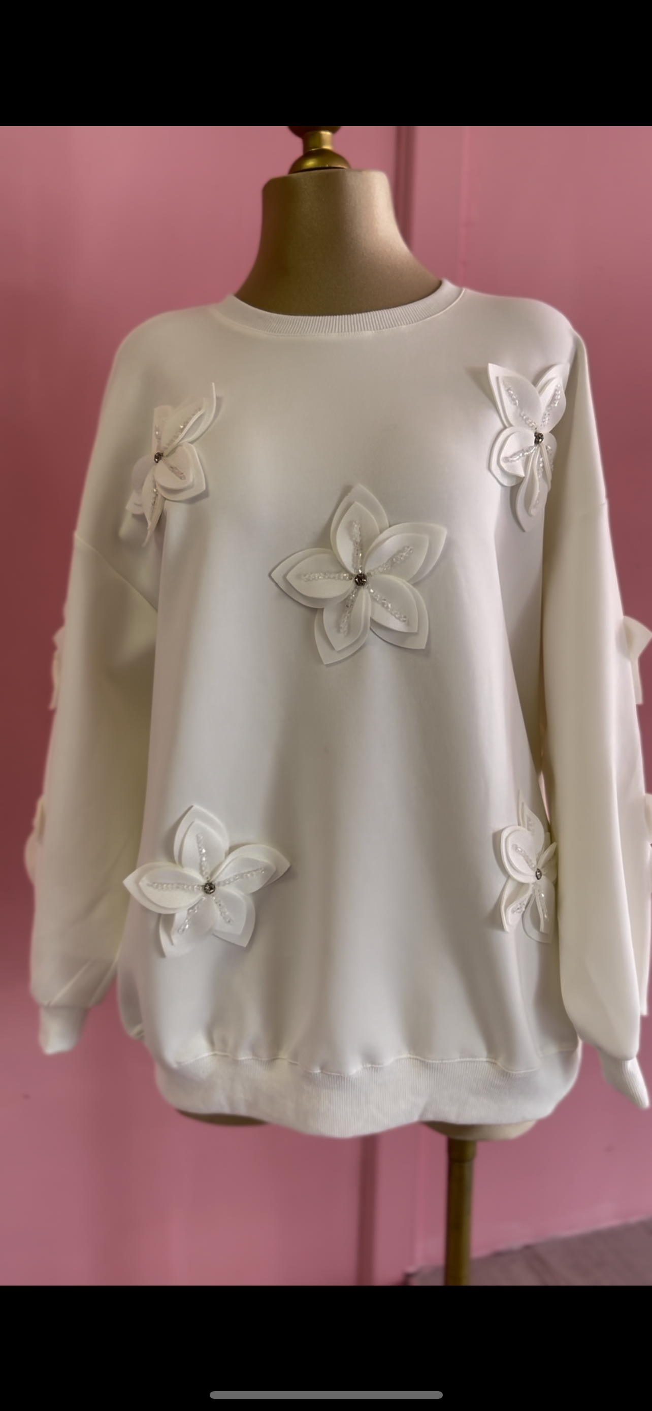 Sweatshirt Flower White