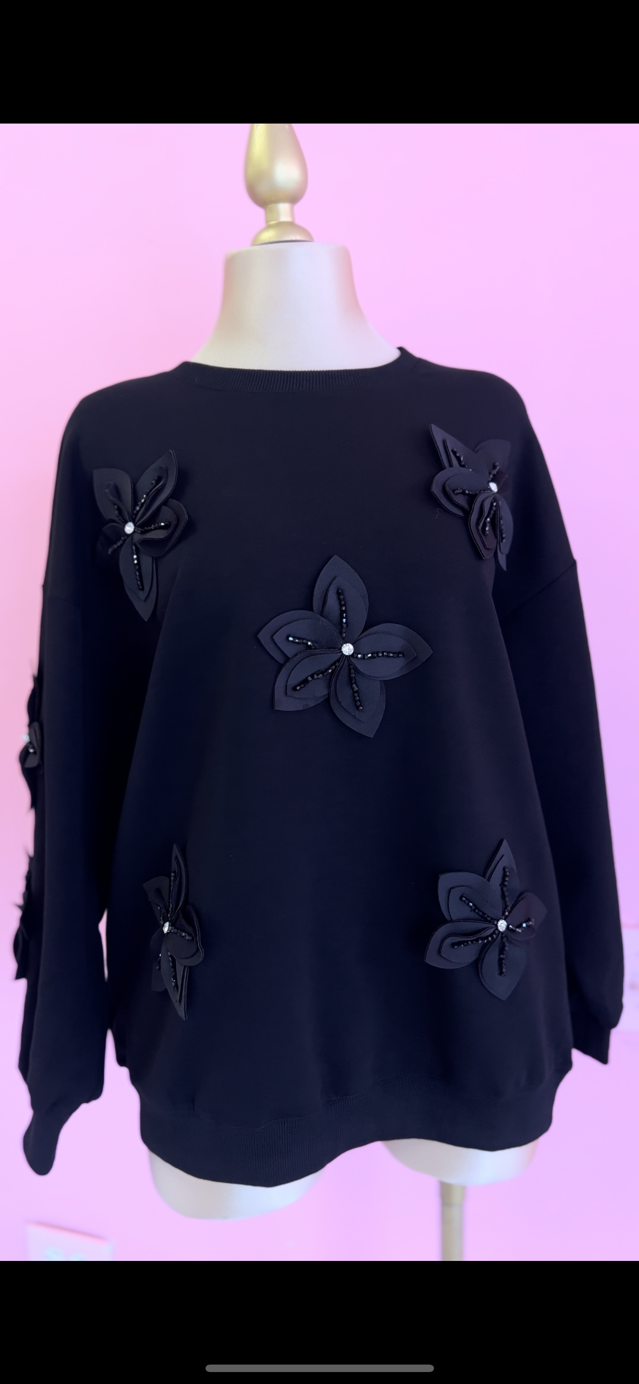 Sweatshirt Flower Black